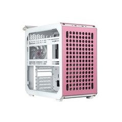 Cooler Master Qube 500 FLATPACK Trn - Expansive ATX Case in Green, Pink & White - Stylish Design, No Power Supply Required!